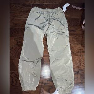GOOD AMERICAN Essential Nylon Track Pants Brindle NWT
